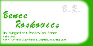 bence roskovics business card